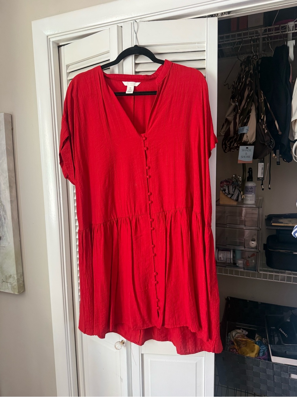 H&M Red Button-Front Women’s Tunic